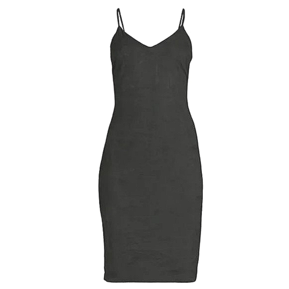 Fitted LBD Sleeveless Suede soft sexy party formal dress Fit & Flare Faux Suede